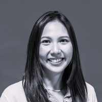 Black and white photograph of Natalie Leesakul