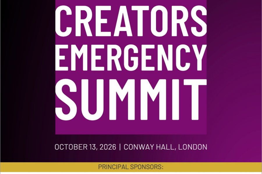 Image with treat overlay Creators Emergency Summit. Creativity is in crisis, be part of the solution.