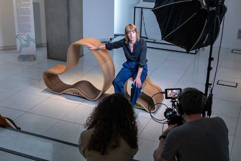 Artist Julie Freeman is interview alongside her commissioned artwork during Tipping Point